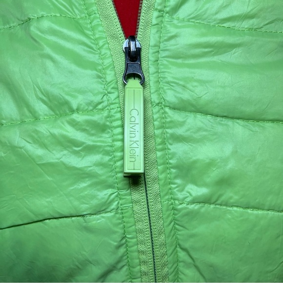Calvin Klein Performance Lime Green Duck Down Lightweight Puffer Jacket Medium - Picture 6 of 12
